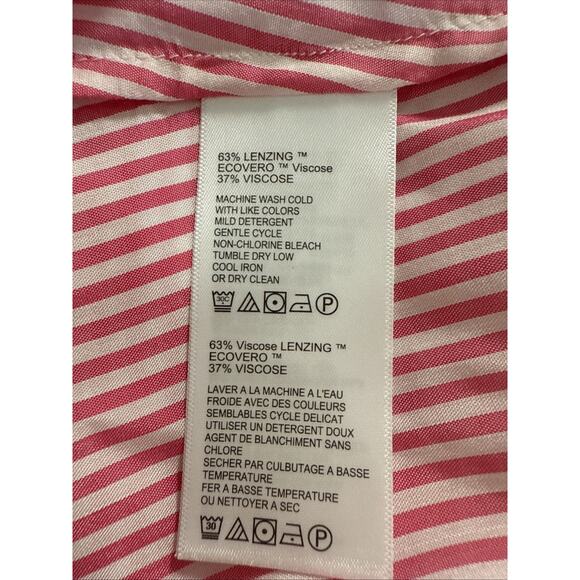 TOMMY BAHAMA Womens Palm Cove Pink Striped Cami Tunic Top Medium Adjustable - Picture 9 of 9